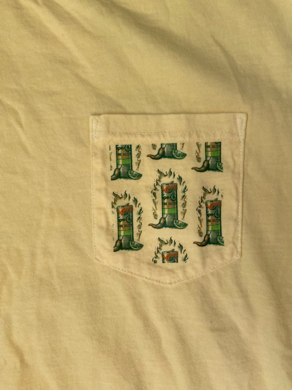 Men's Light Yellow Topo-Chico Pocket tee - Picture 4 of 7